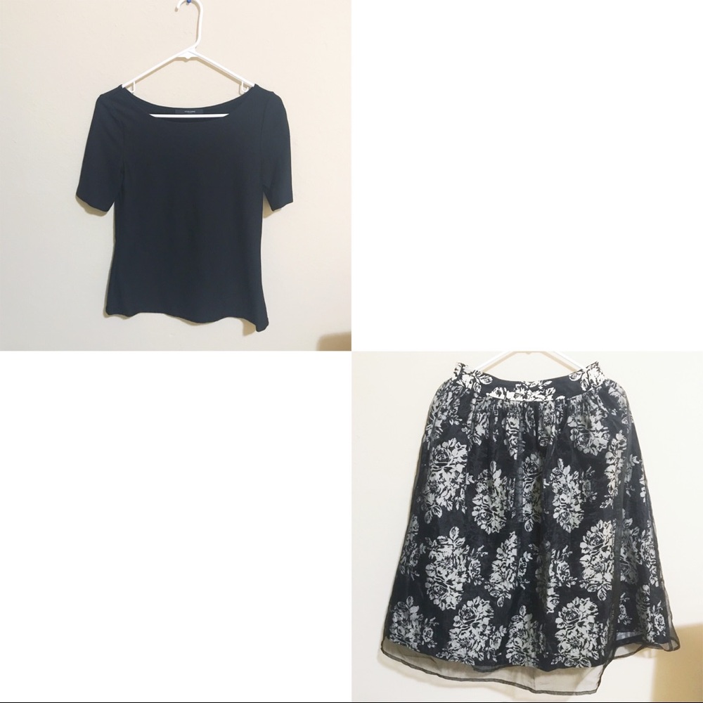 Black Tee & Floral Pattern Dress